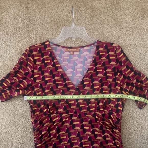 2/$25 - Geometric Print Jersey Top - Ellen Tracy size M - Picture 7 of 8